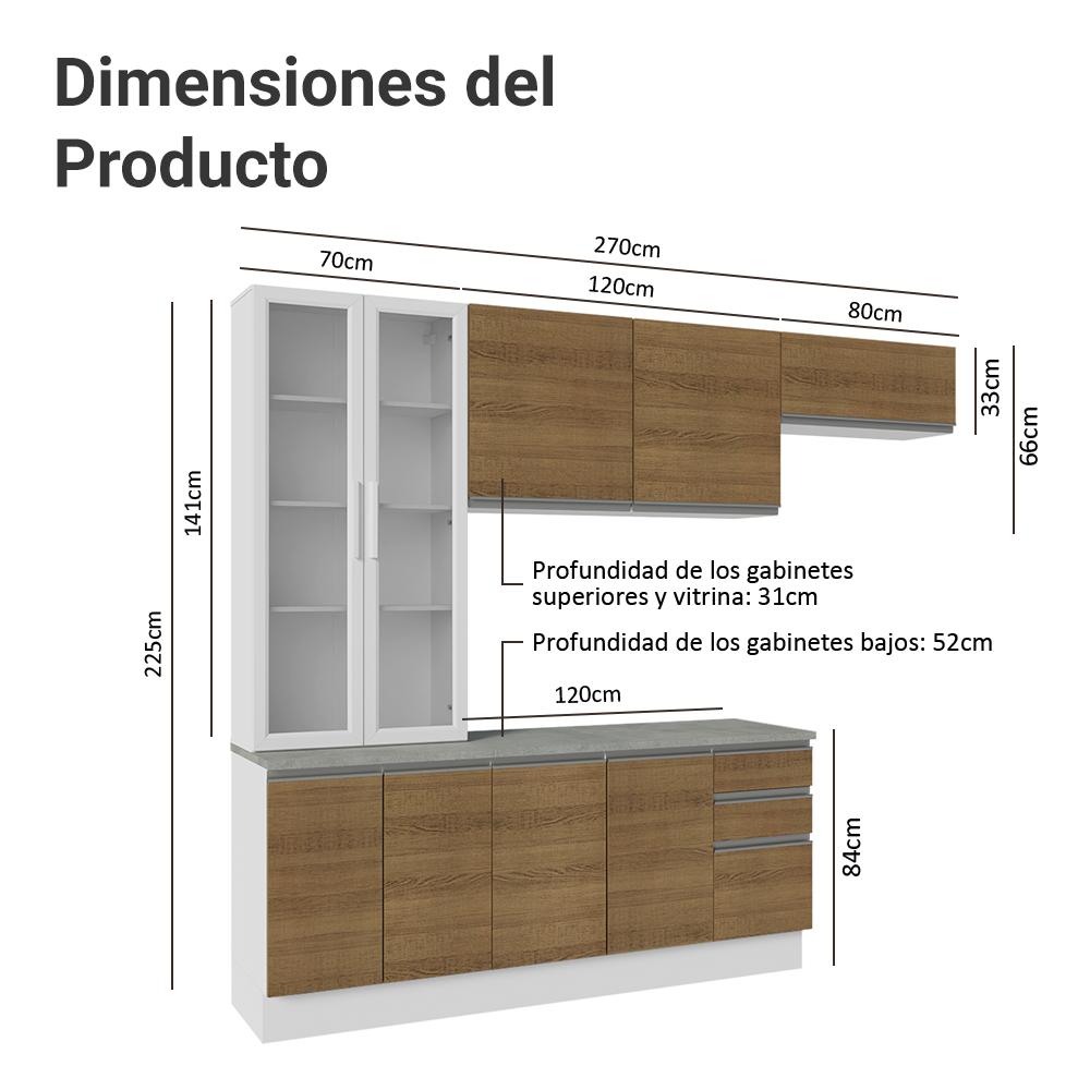 Foto 4 pulgar | Cocina Integral Completa Armario De Vidrio Madesa Glamy Bm16