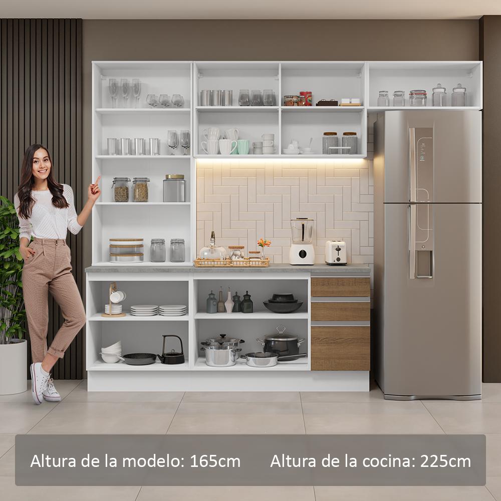 Foto 6 pulgar | Cocina Integral Completa Armario De Vidrio Madesa Glamy Bm16