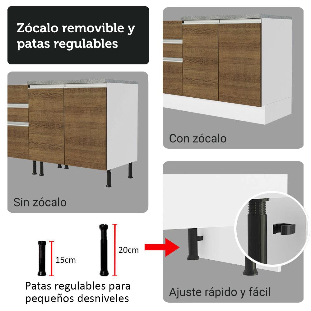 Foto 9 pulgar | Cocina Integral Completa Armario De Vidrio Madesa Glamy Bm16