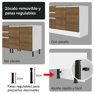 Foto 8 | Cocina Integral Completa Armario De Vidrio Madesa Glamy Bm16