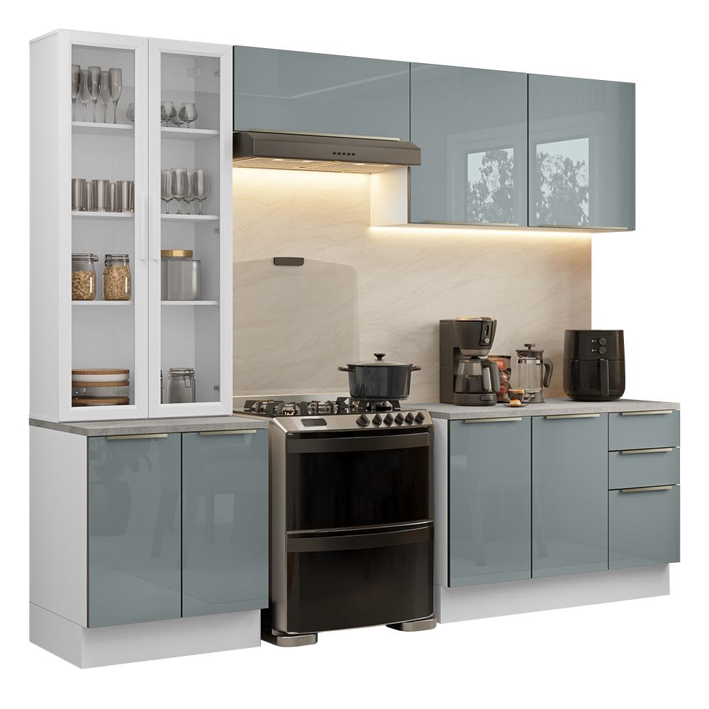Cocina Integral Completa Armario De Vidrio Madesa Lux Bg 04