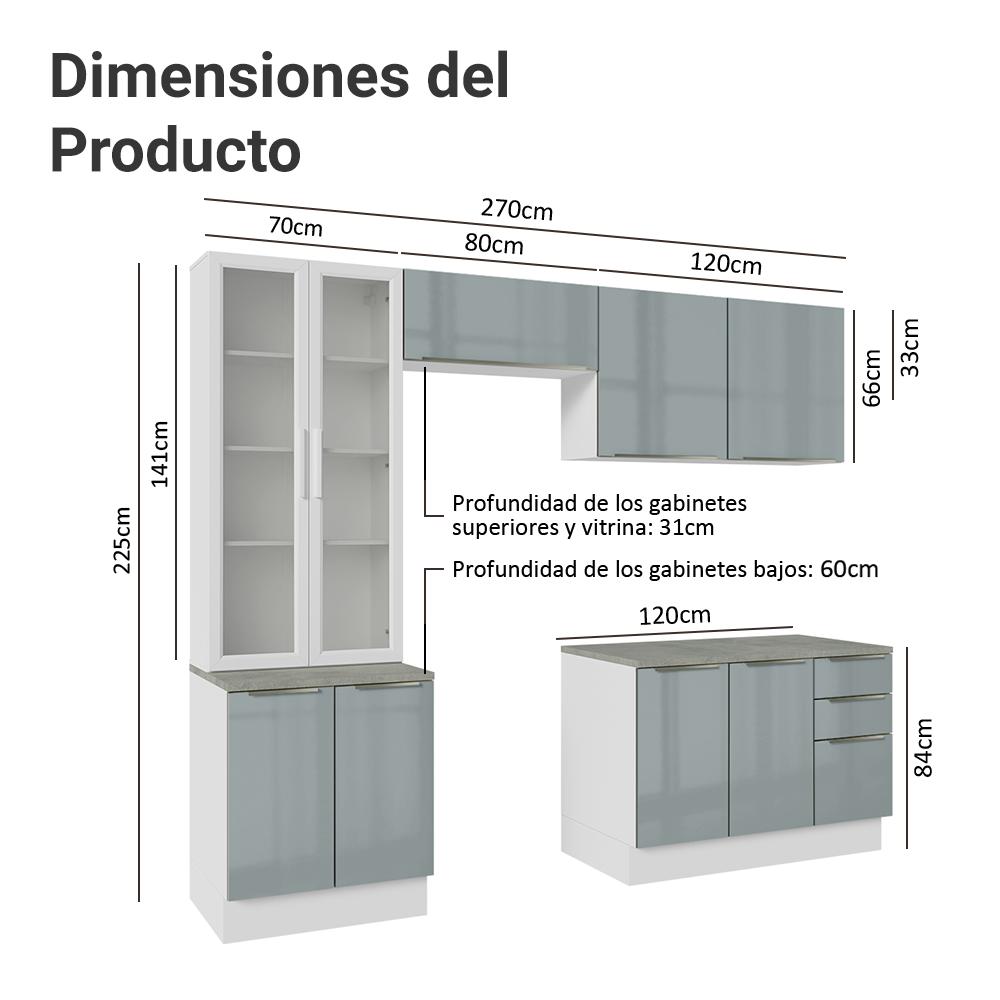 Foto 4 pulgar | Cocina Integral Completa Armario De Vidrio Madesa Lux Bg 04