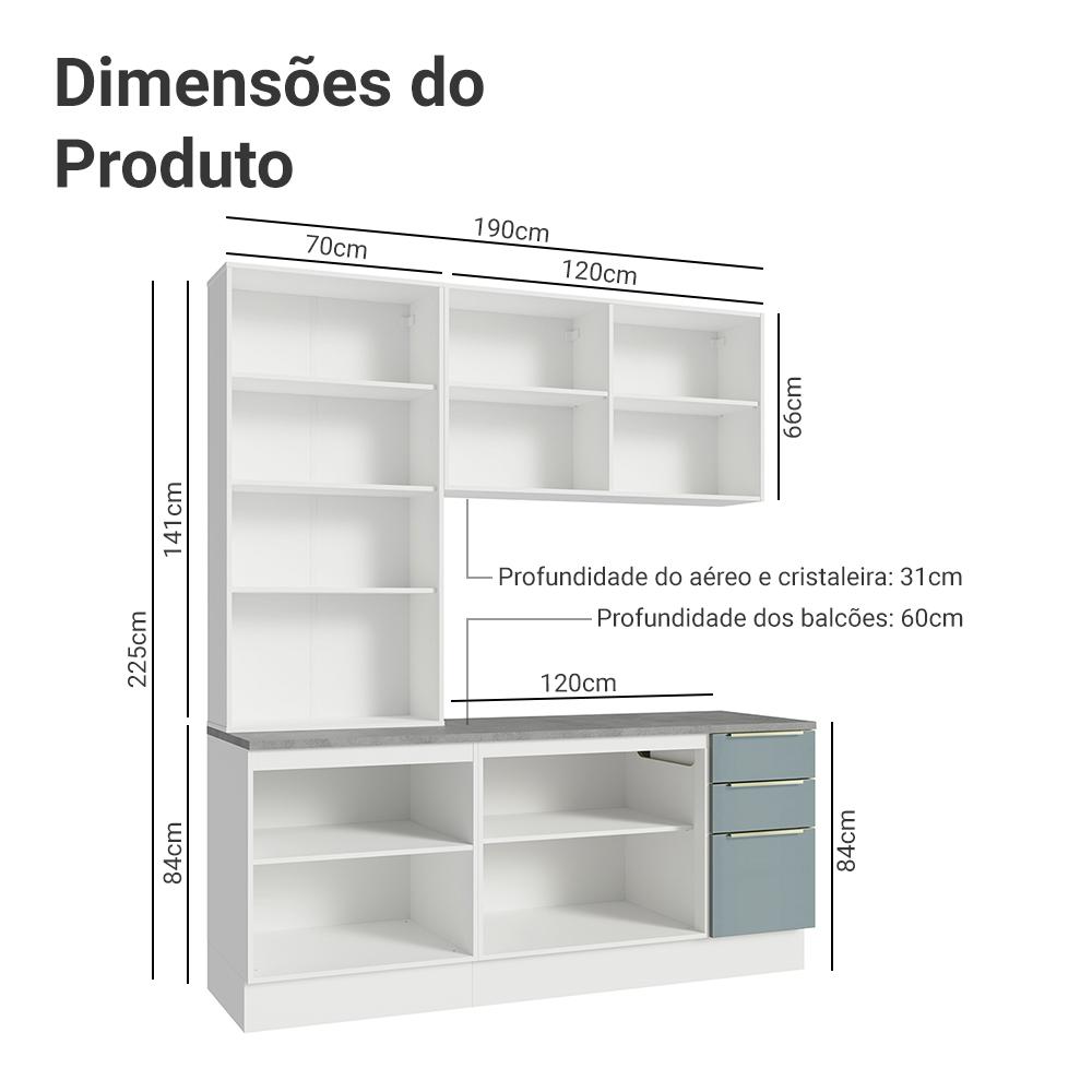 Foto 4 pulgar | Cocina Integral Completa Armario De Vidrio Madesa Lux Bg 02