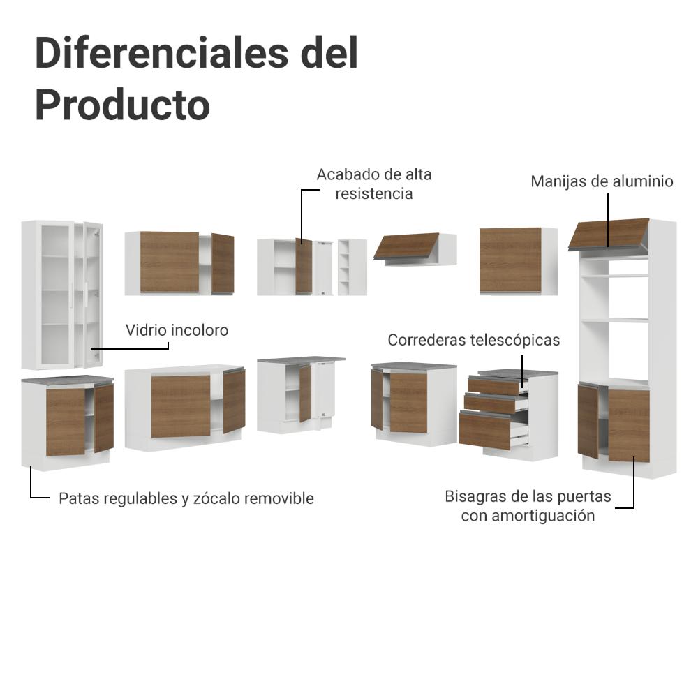 Foto 5 pulgar | Cocina Integral Completa Armario De Vidrio Madesa Glamy Bm 2