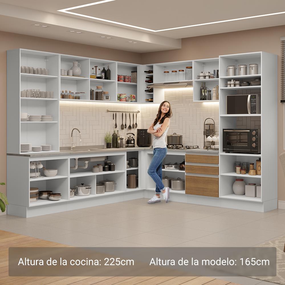 Foto 6 pulgar | Cocina Integral Completa Armario De Vidrio Madesa Glamy Bm 2
