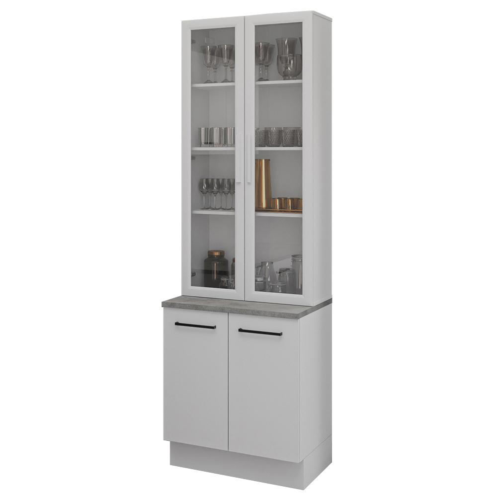 Foto 1 | Kit Gabinete Bajo Con Armario De Vidrio Madesa Agata 70cm Bb