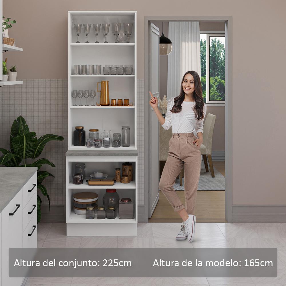 Foto 5 pulgar | Kit Gabinete Bajo Con Armario De Vidrio Madesa Agata 70cm Bb