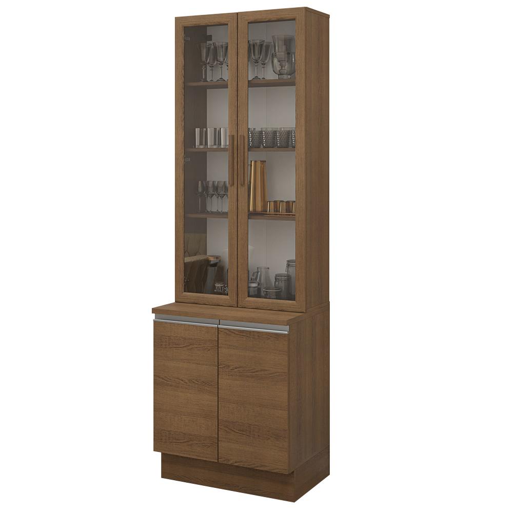 Kit Gabinete Bajo Con Armario De Vidrio Madesa Glamy 70cm Mm