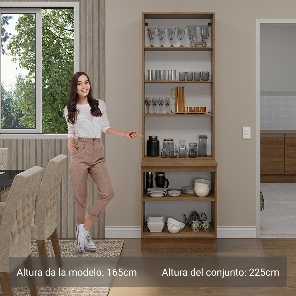 Foto 4 | Kit Gabinete Bajo Con Armario De Vidrio Madesa Glamy 70cm Mm