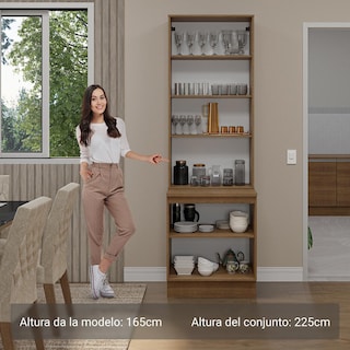 Foto 4 | Kit Gabinete Bajo Con Armario De Vidrio Madesa Glamy 70cm Mm