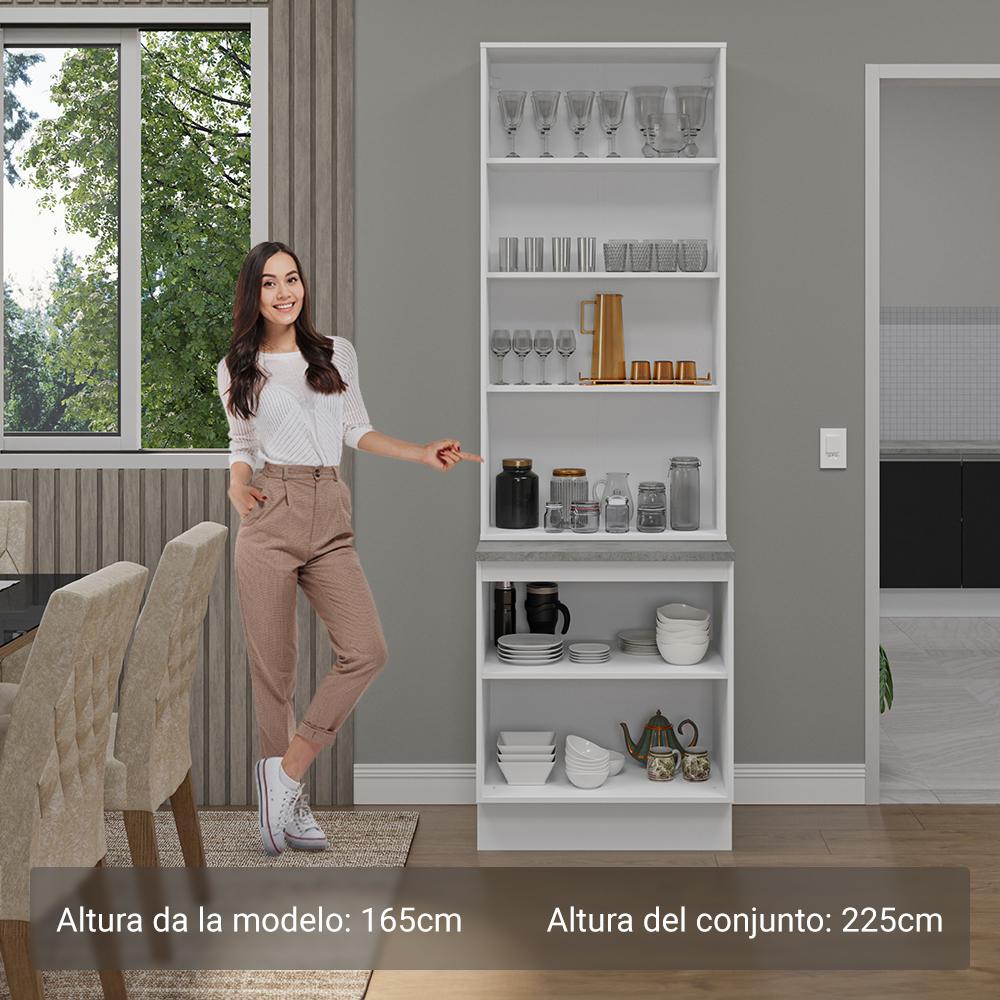 Foto 4 | Kit Gabinete Bajo Con Armario De Vidrio Madesa Glamy 70 Mb