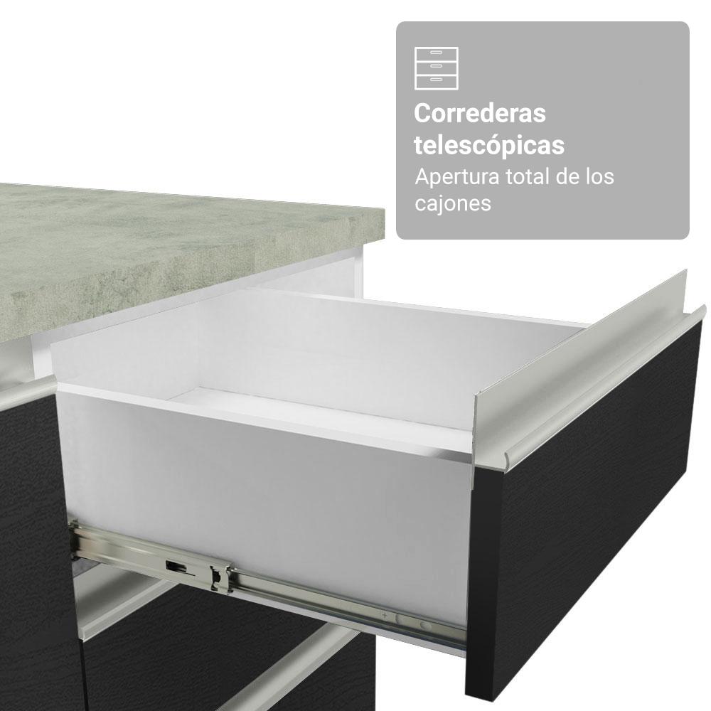 Foto 9 pulgar | Kit Gabinete Bajo Con Armario De Vidrio Madesa Glamy 70 Mb
