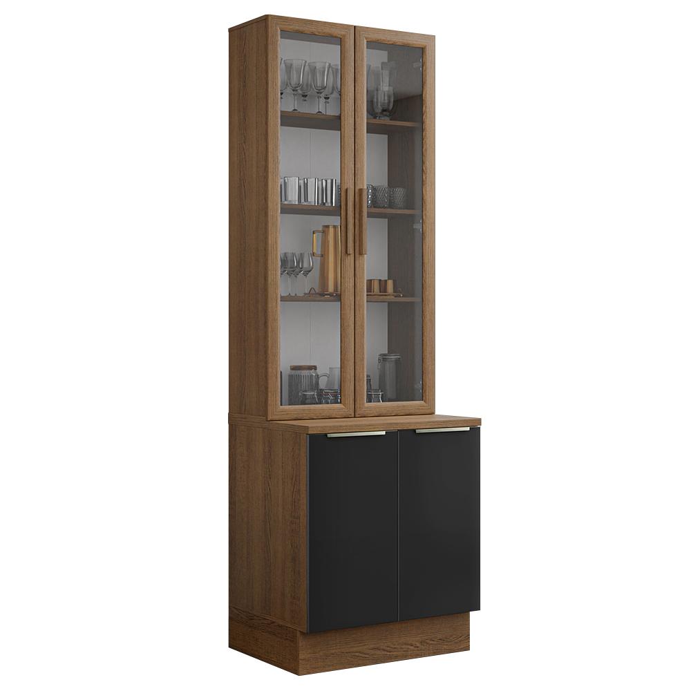 Foto 2 pulgar | Kit Gabinete Bajo Con Armario De Vidrio Madesa Lux 70cm Mn 1