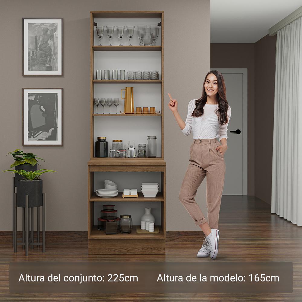 Foto 5 pulgar | Kit Gabinete Bajo Con Armario De Vidrio Madesa Lux 70cm Mn 1