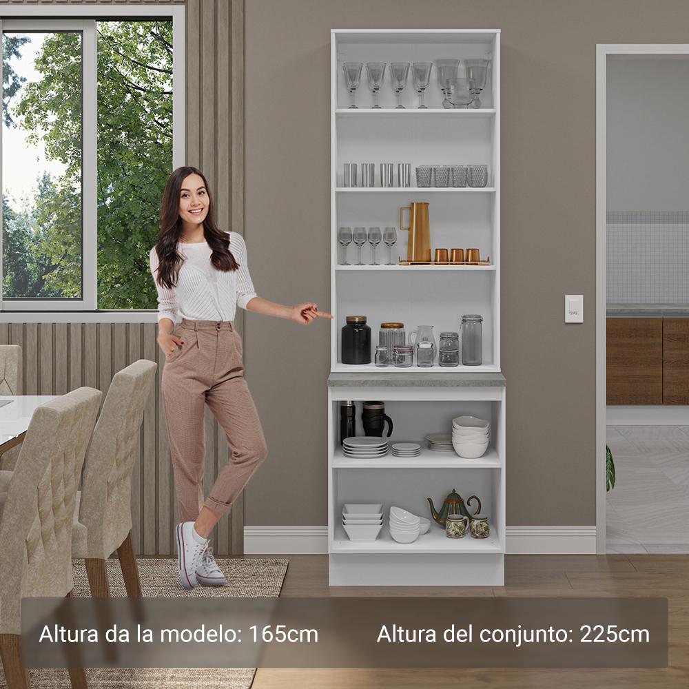 Foto 5 pulgar | Kit Gabinete Bajo Con Armario De Vidrio Madesa Glamy 70cm Mb
