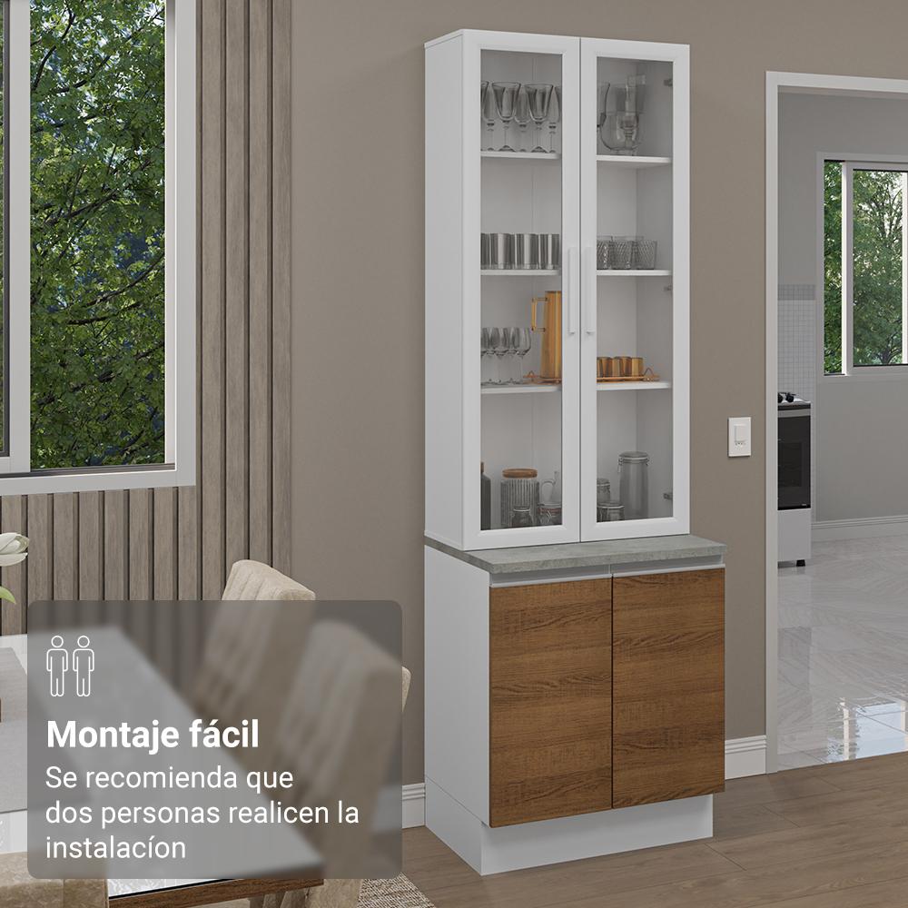 Foto 7 pulgar | Kit Gabinete Bajo Con Armario De Vidrio Madesa Glamy 70cm Mb