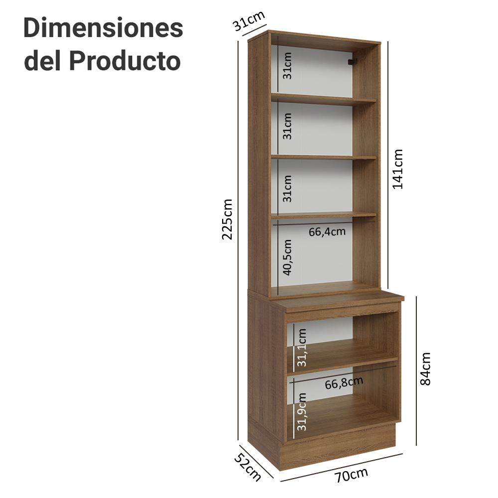 Foto 4 pulgar | Kit Gabinete Bajo Con Armario De Vidrio Madesa Glamy 70 Mb 01