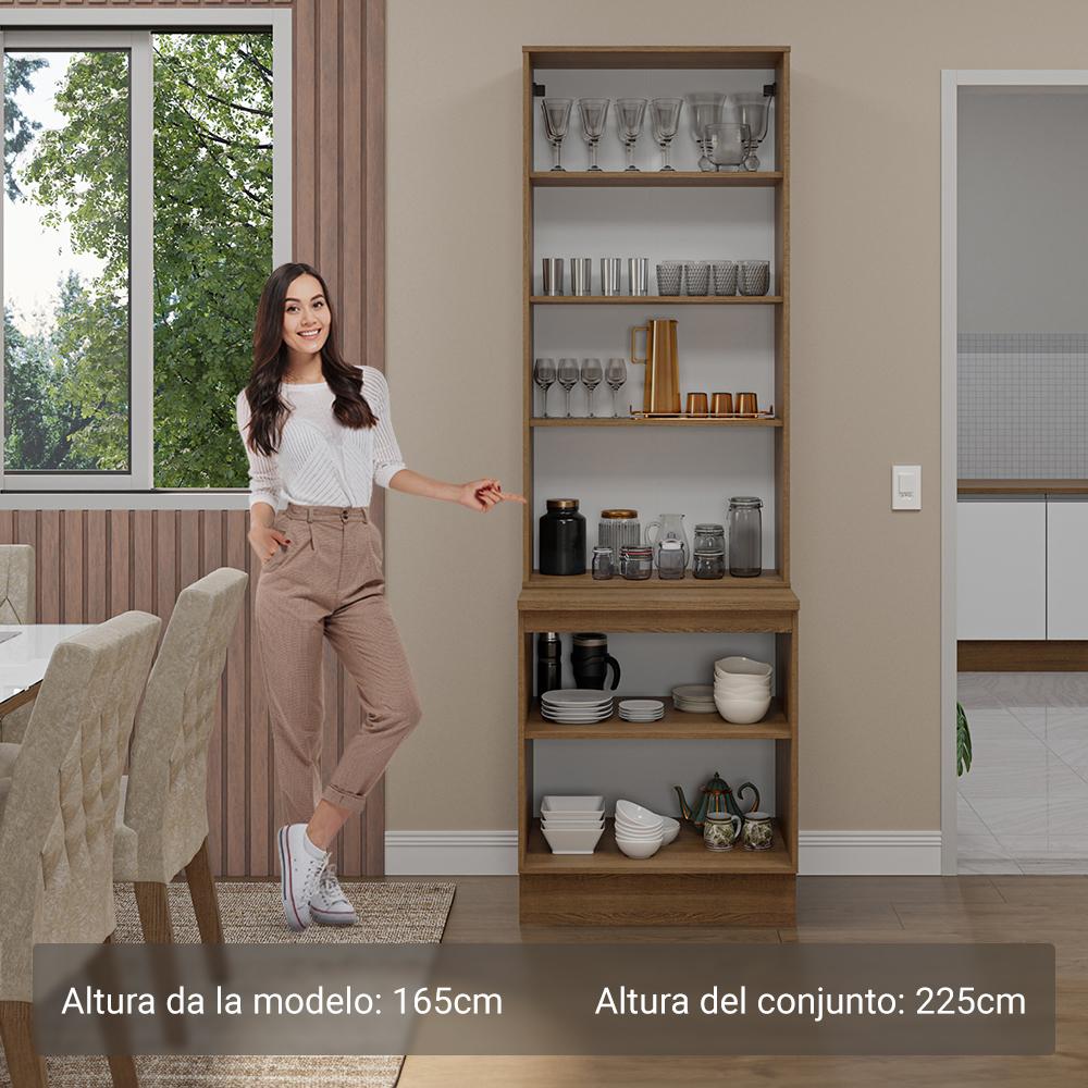 Foto 4 | Kit Gabinete Bajo Con Armario De Vidrio Madesa Glamy 70 Mb 01