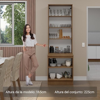 Foto 4 | Kit Gabinete Bajo Con Armario De Vidrio Madesa Glamy 70 Mb 01
