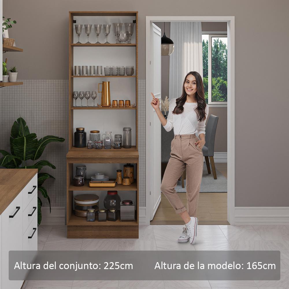 Foto 4 | Kit Gabinete Bajo Con Armario De Vidrio Madesa Agata 70cm Mb