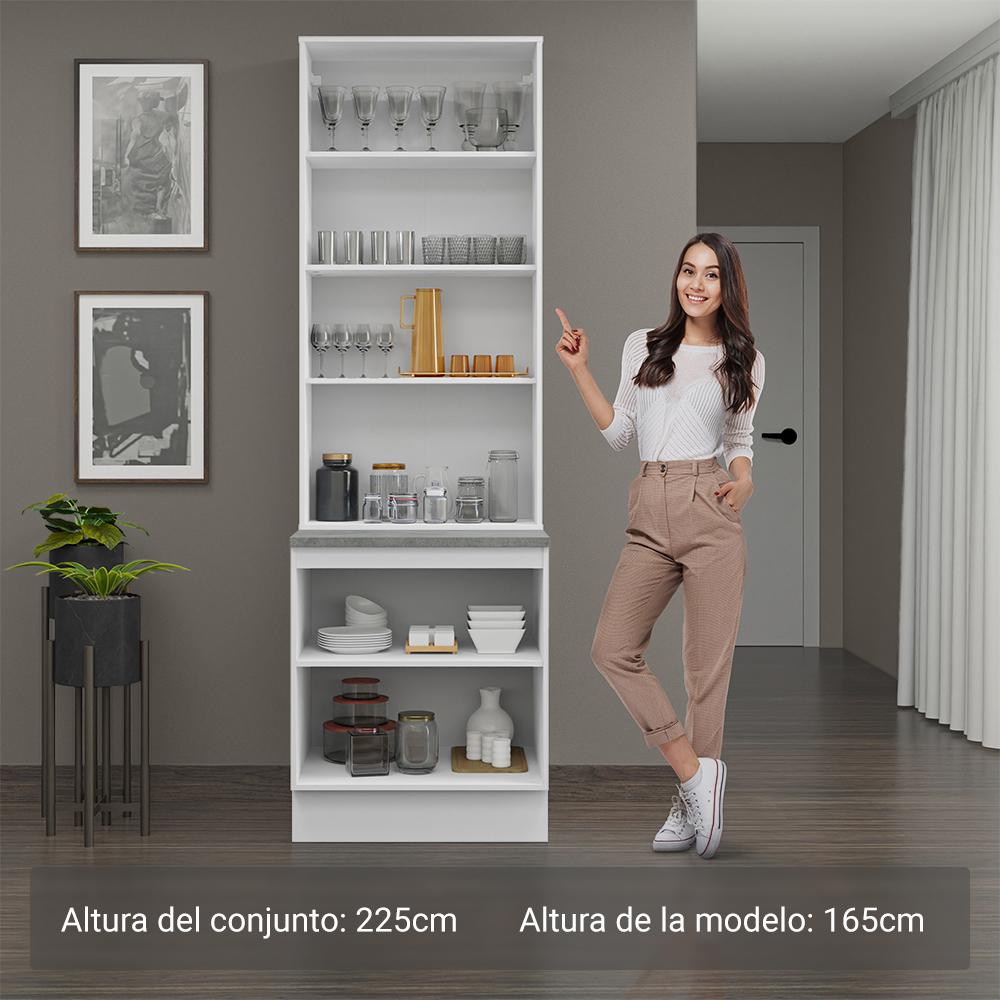 Foto 5 pulgar | Kit Gabinete Bajo Con Armario De Vidrio Madesa Lux Bn 01
