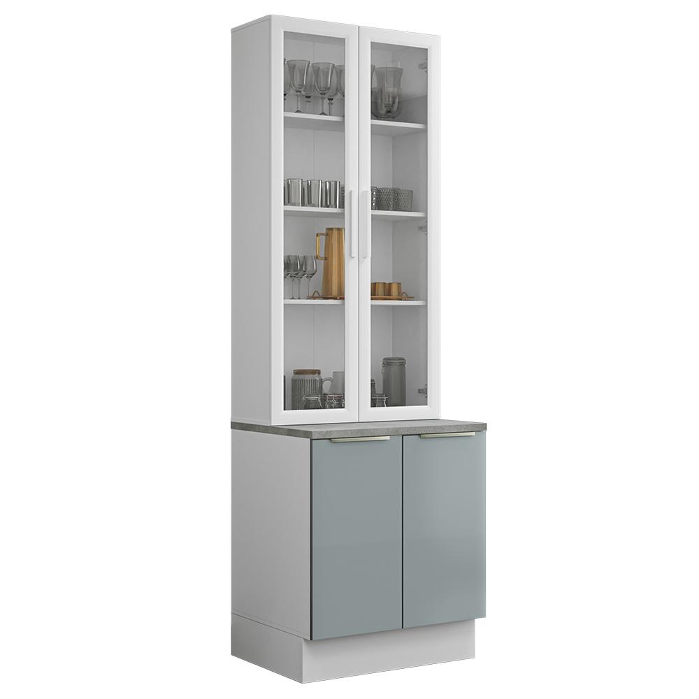 Kit Gabinete Bajo Con Armario De Vidrio Madesa Lux Bb 01