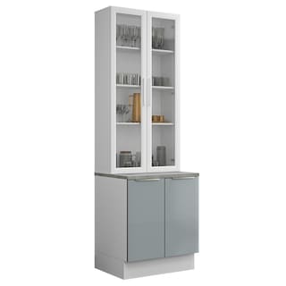 Foto 1 | Kit Gabinete Bajo Con Armario De Vidrio Madesa Lux Bb 01