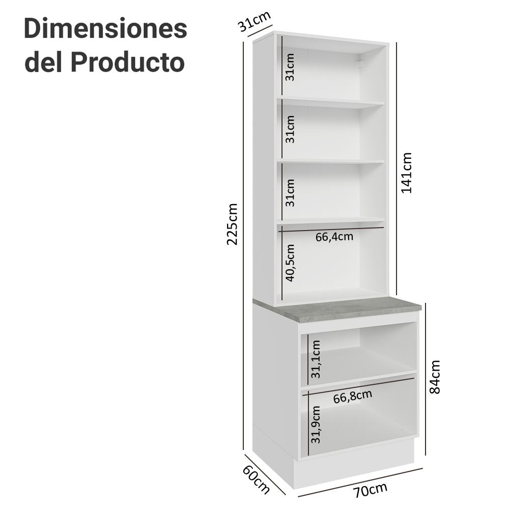 Foto 4 pulgar | Kit Gabinete Bajo Con Armario De Vidrio Madesa Lux Bb 01