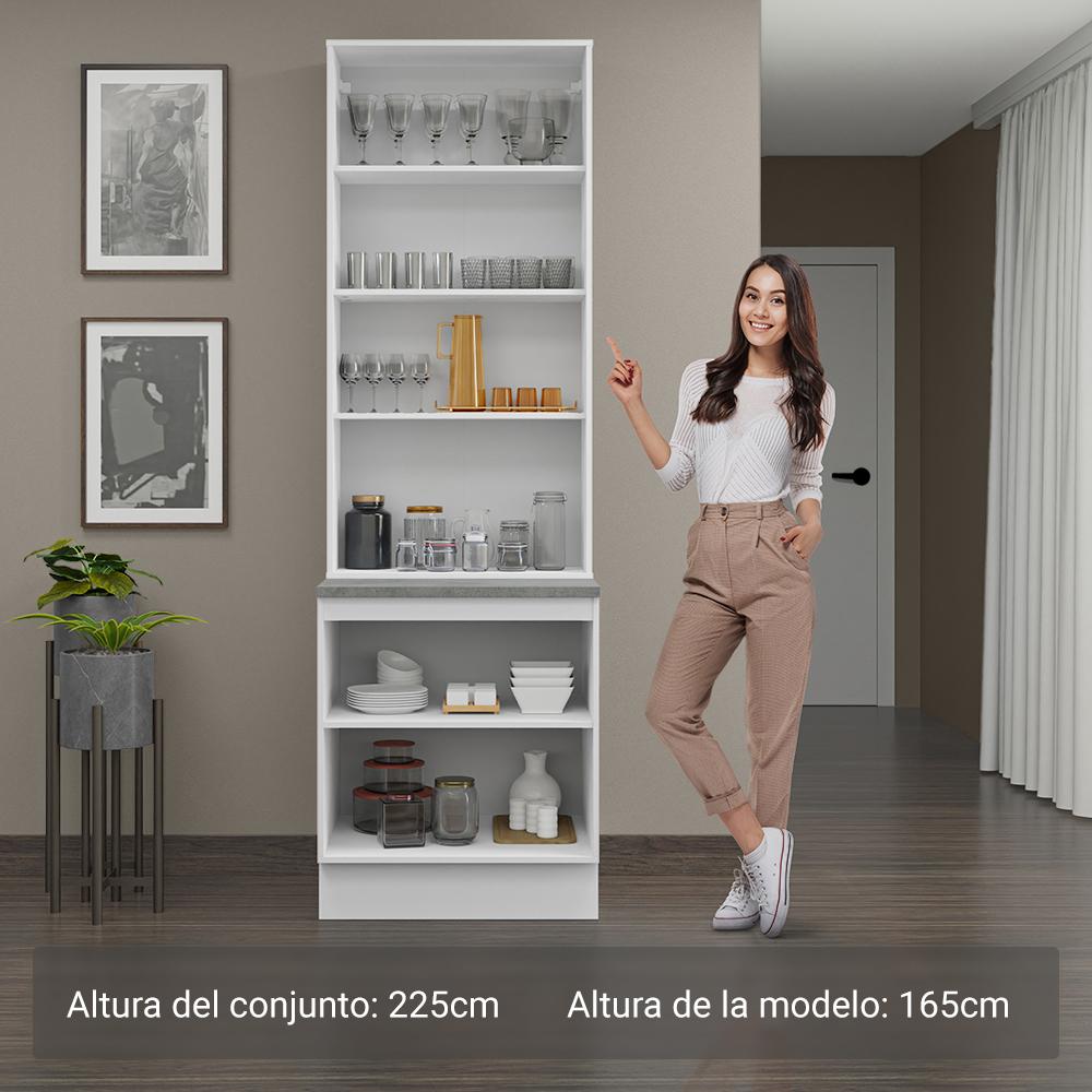 Foto 5 pulgar | Kit Gabinete Bajo Con Armario De Vidrio Madesa Lux Bb 01