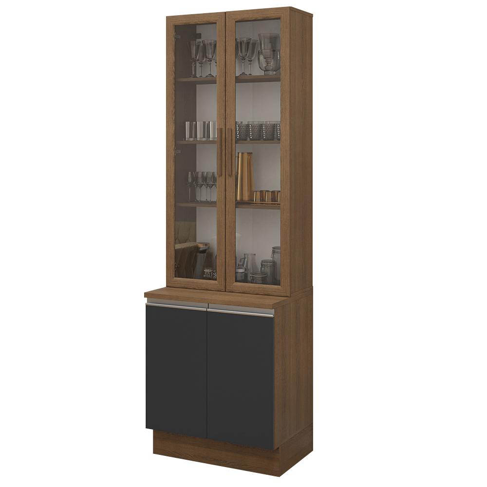 Foto 2 pulgar | Kit Gabinete Bajo Con Armario De Vidrio Madesa Glamy 70cm Mn