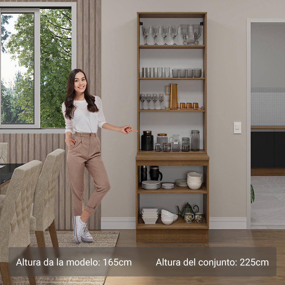 Foto 5 pulgar | Kit Gabinete Bajo Con Armario De Vidrio Madesa Glamy 70cm Mn