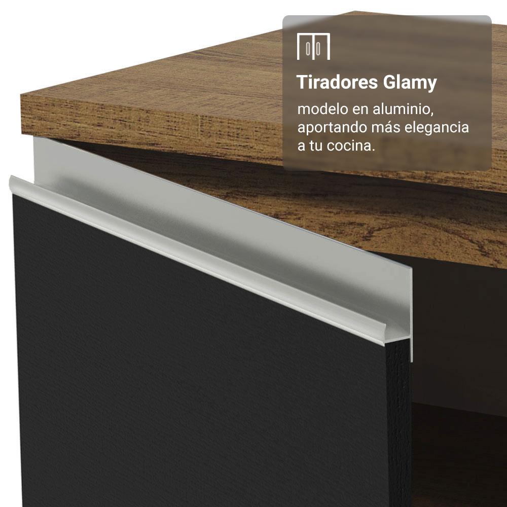 Foto 8 pulgar | Kit Gabinete Bajo Con Armario De Vidrio Madesa Glamy 70cm Mn