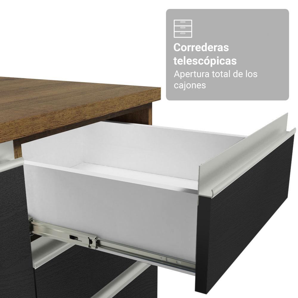 Foto 9 pulgar | Kit Gabinete Bajo Con Armario De Vidrio Madesa Glamy 70cm Mn