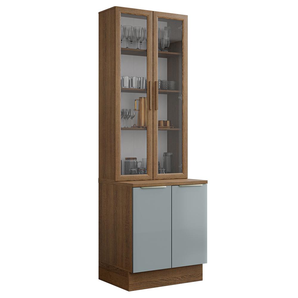 Foto 2 pulgar | Kit Gabinete Bajo Con Armario De Vidrio Madesa Lux 70cm Mg 1