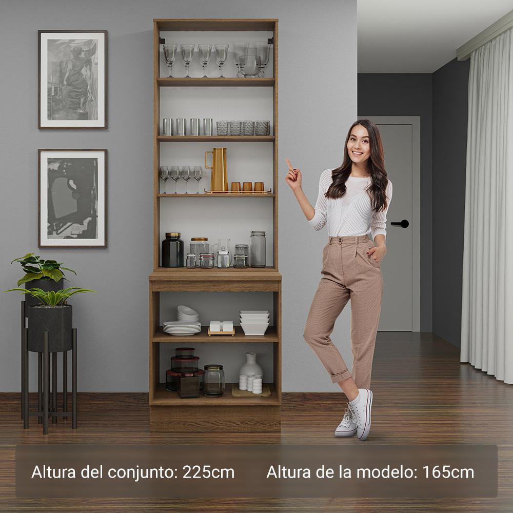 Foto 5 pulgar | Kit Gabinete Bajo Con Armario De Vidrio Madesa Lux 70cm Mg 1