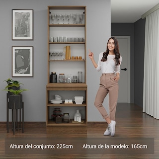 Foto 4 | Kit Gabinete Bajo Con Armario De Vidrio Madesa Lux 70cm Mg 1