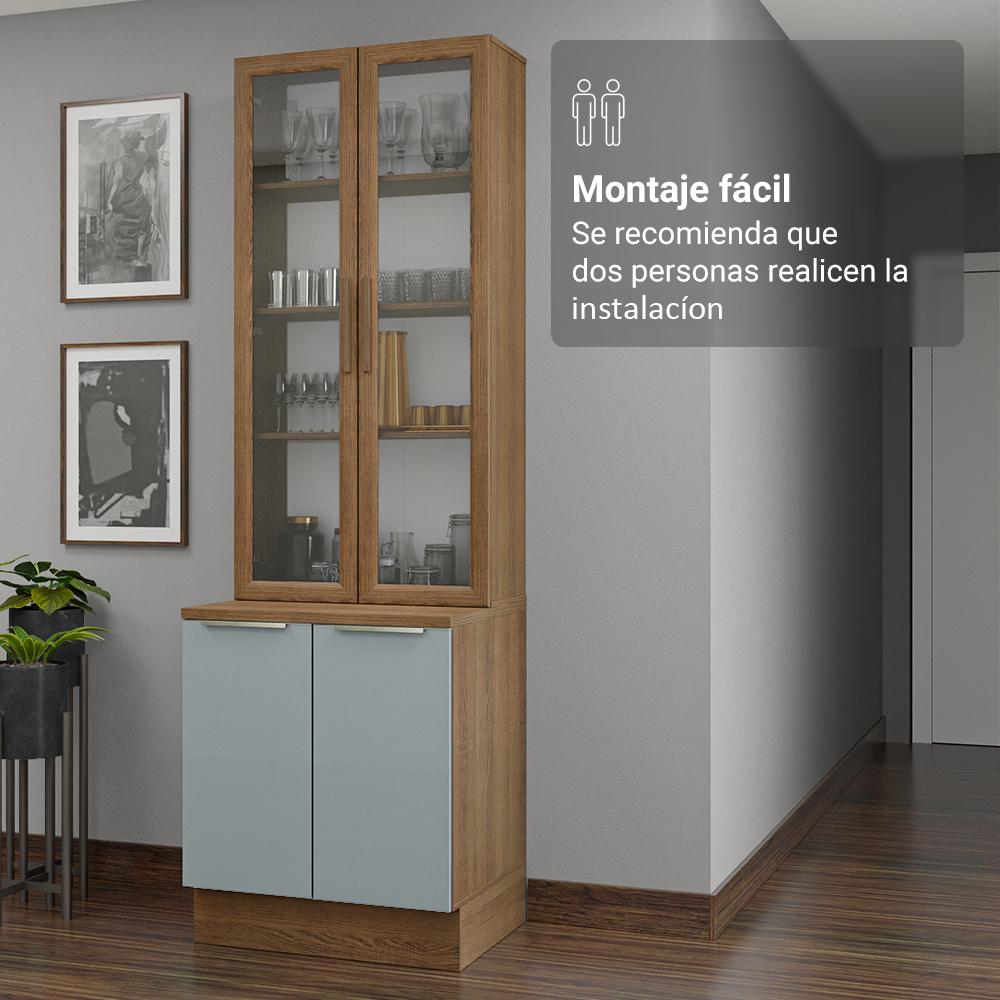 Foto 7 pulgar | Kit Gabinete Bajo Con Armario De Vidrio Madesa Lux 70cm Mg 1