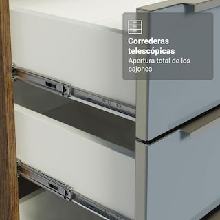 Foto 8 | Kit Gabinete Bajo Con Armario De Vidrio Madesa Lux 70cm Mg 1