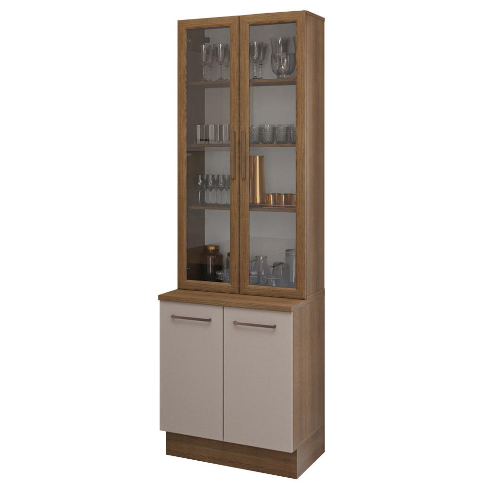 Foto 1 | Kit Gabinete Bajo Con Armario De Vidrio Madesa Agata 70cm Mc 01