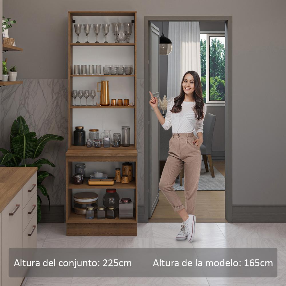 Foto 5 pulgar | Kit Gabinete Bajo Con Armario De Vidrio Madesa Agata 70cm Mc 01