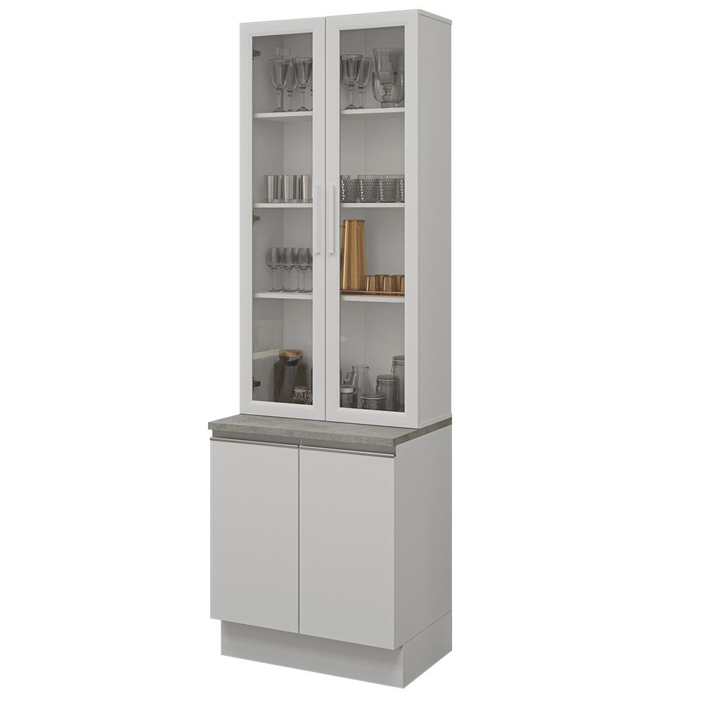 Kit Gabinete Bajo Con Armario De Vidrio Madesa Glamy 70 Mn 4