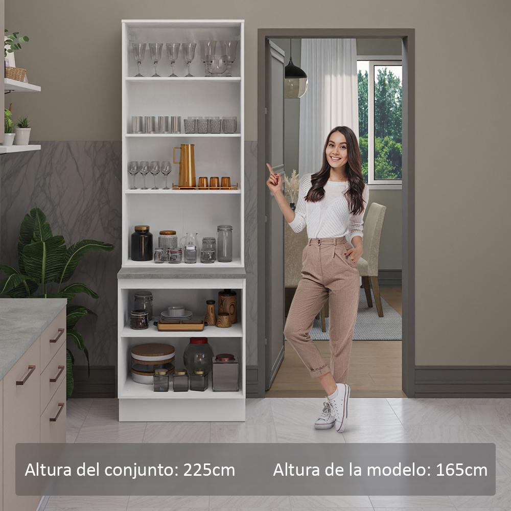 Foto 5 pulgar | Kit Gabinete Bajo Con Armario De Vidrio Madesa Agata 70cm Bc