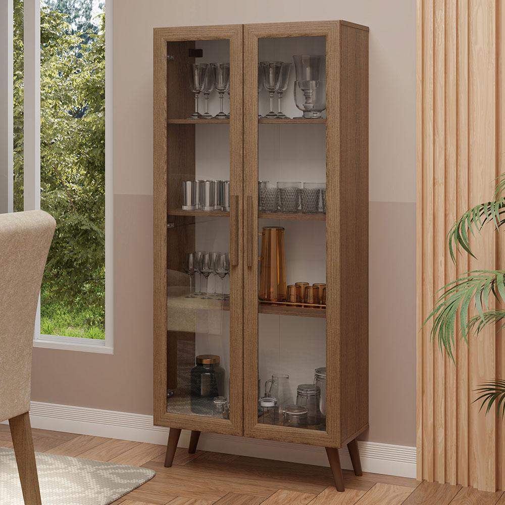 Foto 3 pulgar | Mueble Armario De Vidrio Madesa 2 Puertas Con Pies Mm 02