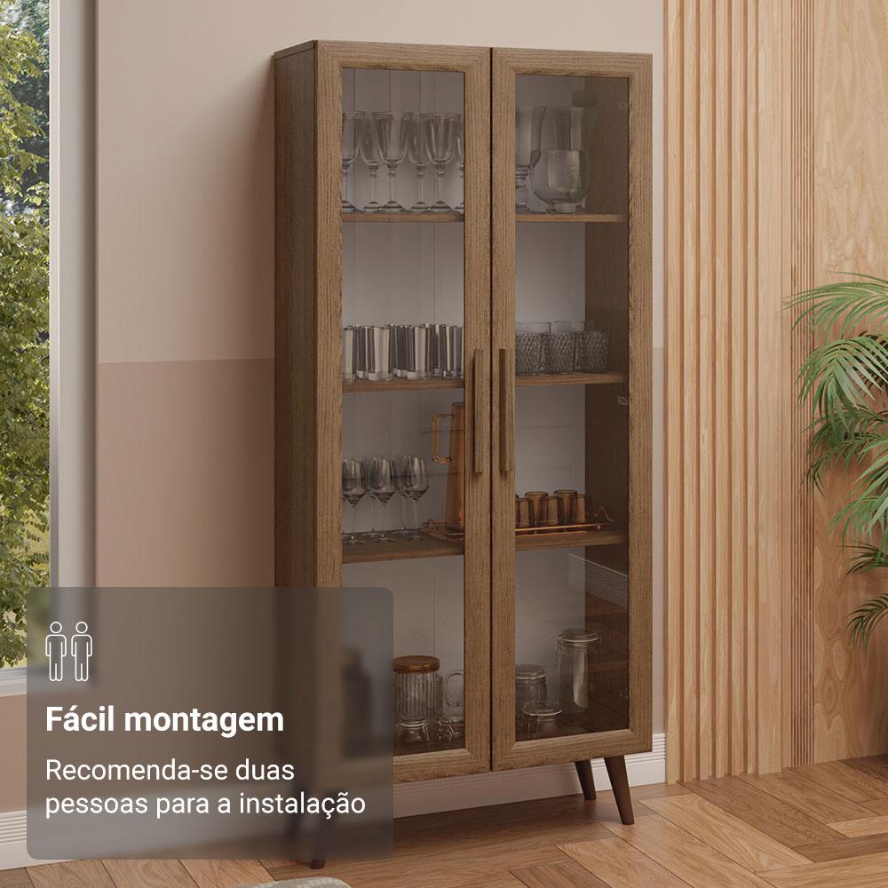 Foto 6 pulgar | Mueble Armario De Vidrio Madesa 2 Puertas Con Pies Mm 02