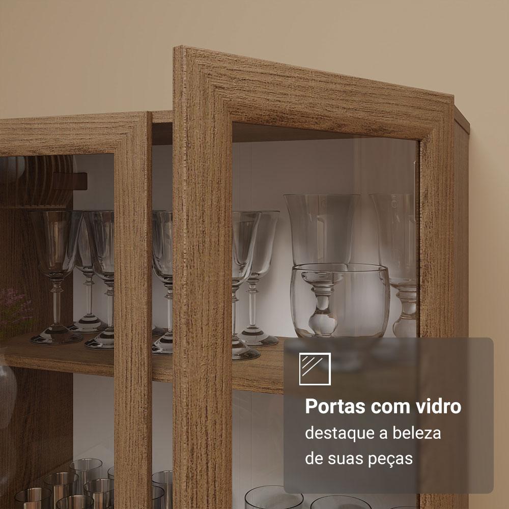 Foto 8 pulgar | Mueble Armario De Vidrio Madesa 2 Puertas Con Pies Mm 02