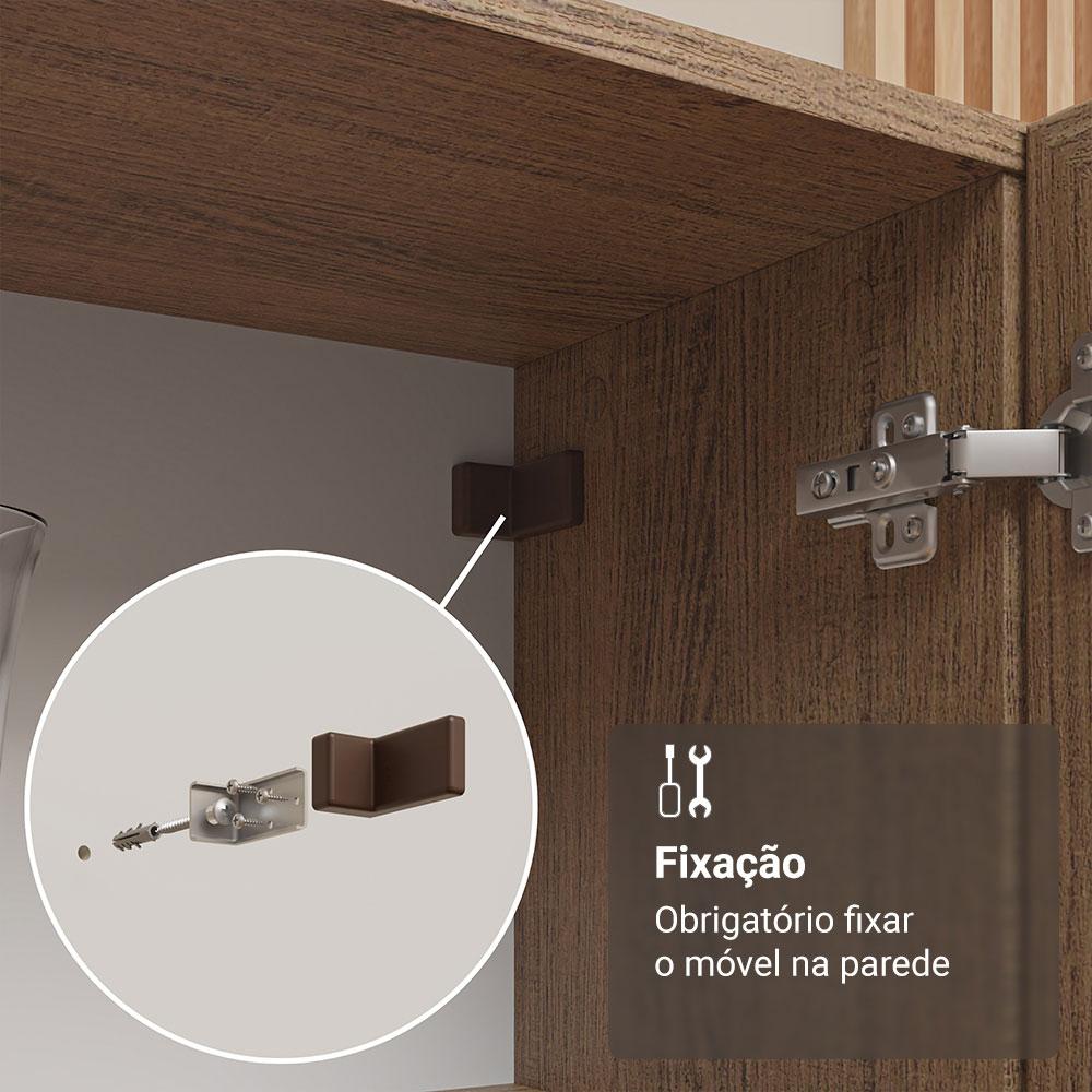 Foto 9 pulgar | Mueble Armario De Vidrio Madesa 2 Puertas Con Pies Mm 02