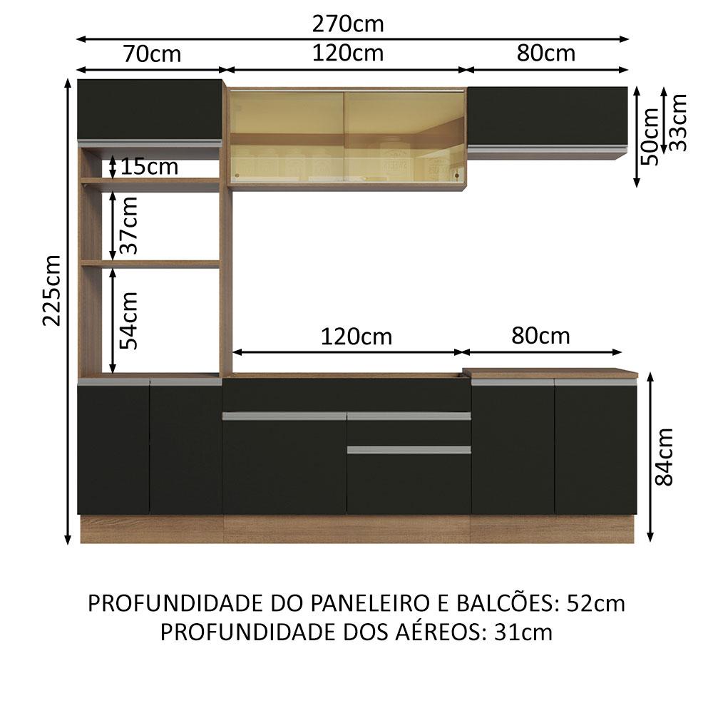 Foto 4 pulgar | Cocina Integral Completa Modular Madesa Glamy 270cm Mn 07