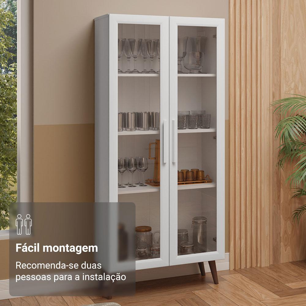 Foto 6 pulgar | Mueble Armario De Vidrio Madesa 2 Puertas Con Pies Bb 03