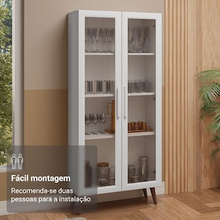 Foto 5 | Mueble Armario De Vidrio Madesa 2 Puertas Con Pies Bb 03