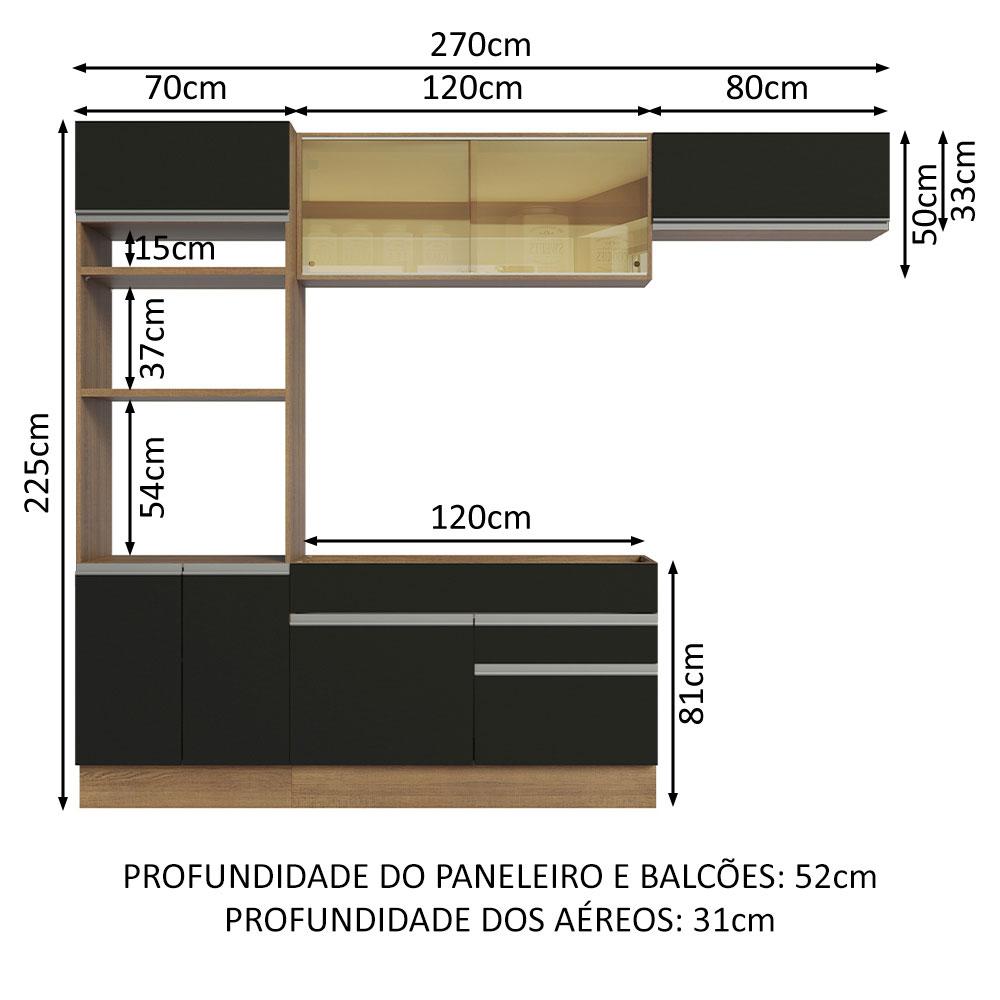 Foto 4 pulgar | Cocina Integral Completa Modular Madesa Glamy 270cm Mn 11